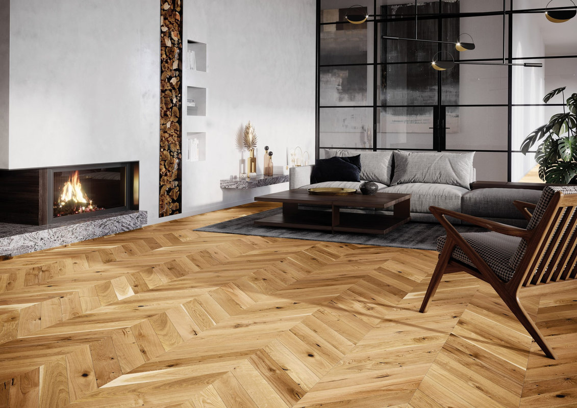 Podłoga drewniana Dąb Raisins Jodła Francuska 130 Barlinek Classico Chevron Line - obrazek 2