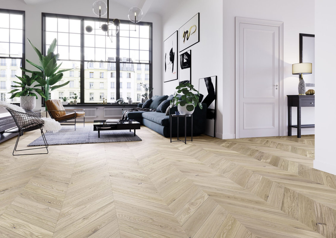 Podłoga drewniana Dąb Salt Jodła Francuska 130 Barlinek Classico Chevron Line - obrazek 2