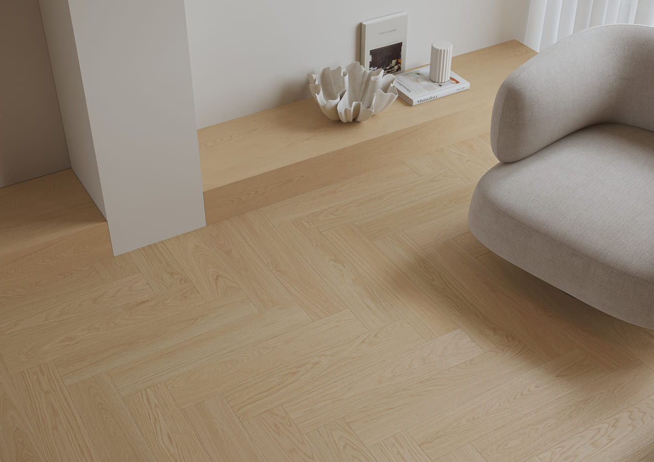 Panele winylowe Dąb Lniany Klasa 34 5+1mm Barlinek Next Step Herringbone z podkładem - obrazek 3