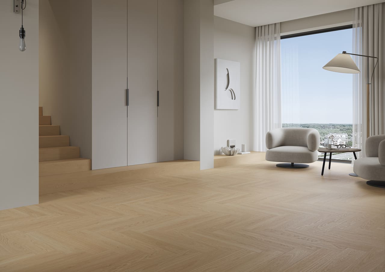 Panele winylowe Dąb Lniany Klasa 34 5+1mm Barlinek Next Step Herringbone z podkładem - obrazek 2